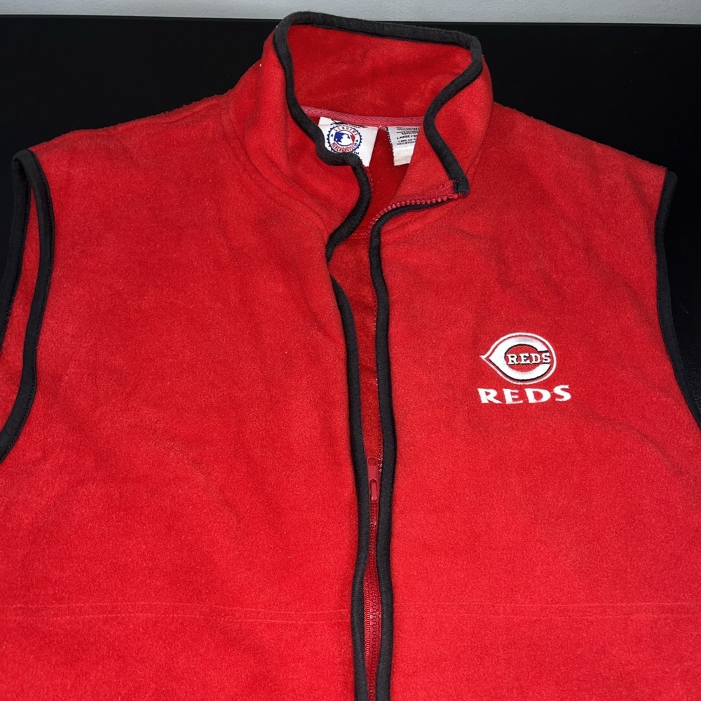 MLB Pro Edge Cincinnati Reds Fleece Sweater Vest Iron Knights 1999 Men's Large L